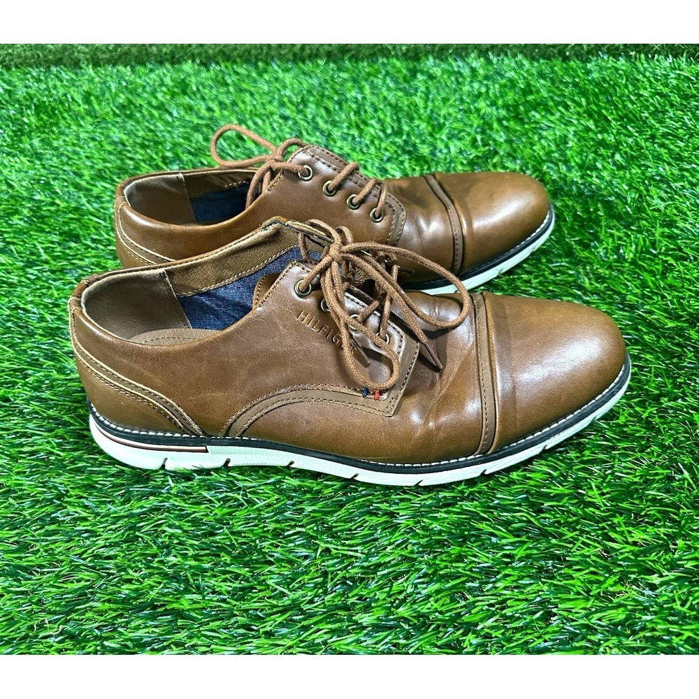 Tommy Hilfiger Mens Brown Waylon Cap Toe Oxford Shoes TMWAYLON-SS Size 10